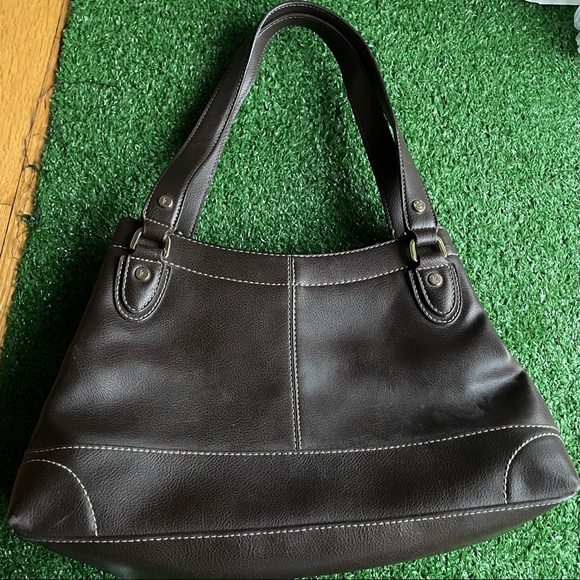 Vintage Liz Claiborne Brown Leather Handbag - Picture 2 of 6